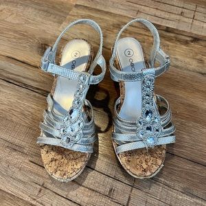 Silver espadrilles for little girl